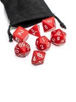 Набор из 7 кубиков для ролевых игр (красный) блистер с мешочком З-DA0010