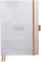 Блокнот RHODIA Goalbook A5 90 г/м2 120 л, в клетку, мягк.обл., на резинке, серебро RH-117761C