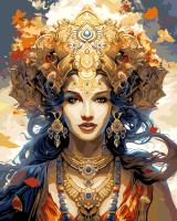 Набор для раскрашивания по номерам (с краской-металлик) ФРЕЯ 50 х 40 см "Индийская царица" PNB/PLZ-364