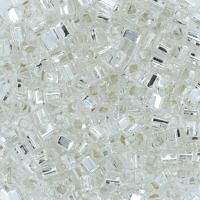 Бисер Япония TOHO CUBE №2 1.5 мм 5 г №0021 серебристый TOHO-CUBE-1.5-0021