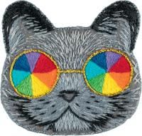 Набор для вышивания "PANNA" "Живая картина"   JK-2218   "Брошь. Кот в радужных очках"