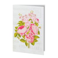 Кристальная (алмазная) мозаика ФРЕЯ открытка "Розовый букет" 13.5 х 20 см ALVO-513