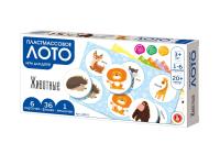 Лото с пластиковыми фишками "Животные" 6 карточек, 36 фишек, 3+ KOR-04521