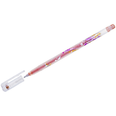 Ручка гелевая Crown "Glitter Metal Jell" оранжевая с блестками, 1.0 мм RE-MTJ-500GLS(D)-3