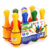 Игровой набор Боулинг 9 кеглей, 2 шара, цветной SIM-3388316