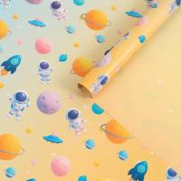 Бумага упаковочная глянцевая двусторонняя 50 х 70 см "Космос" SIM-10935922