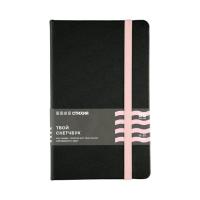 Скетчбук для зарисовок Стихия 140 г/м2 13x21 см 80 л черный, срез розовый, твердая обложка с резинкой NP-ST04023