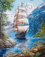 Кристальная (алмазная) мозаика ФРЕЯ на подрамнике "Тихая гавань" 40 х 50 см ALPD-295