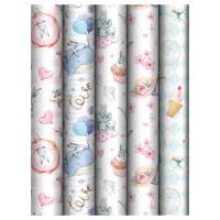 Упаковочная бумага глянцевая MESHU "Tenderness" 1л. 70 x 100 см 80 г/м2, ассорти, 5 дизайнов RE-MS_62804