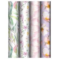 Упаковочная бумага глянцевая MESHU "Bouquet" 1л. 70 x 100 см 80 г/м2, ассорти, 4 дизайна RE-MS_62822