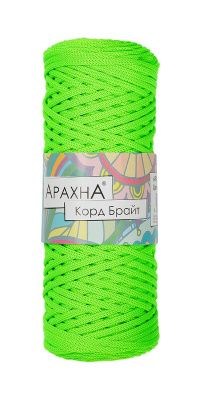 Пряжа ARACHNA Cord Bright 100% полиэфир 1 x 210 ± 10 г 100 ± 5 м №502 салатовый неон ARA-COR-502