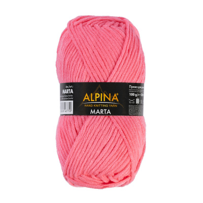 Пряжа ALPINA Marta 100% тактифил 1 х 100 г 120 ± 6 м №019 розовый ALP-MAR-019