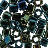 Бисер Япония TOHO CUBE №2 4 мм 5 г №0084 зеленый TOHO-CUBE-4-0084