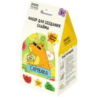 Набор для создания слайма ТРИ СОВЫ Slime party "Капибара" желтый, наполнение - фимо фигурки и блестки, аромат тропический микс, картонная коробка RE-556