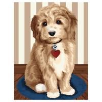 Картина по номерам на картоне ТРИ СОВЫ "Любимый щенок" 30 x 40 см, краски, кисть RE-КК_53782