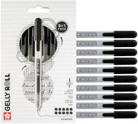 Ручка гелевая SAKURA Gelly Roll Stardust, набор 10 шт, черный, средний наконечник 0.8 мм, выдвижной корпус RTPXGBRACL10B