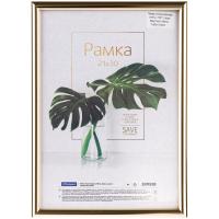 Рамка пластиковая OfficeSpace "Basic" 21 x 30 см, небьющееся стекло, золото RE-РП_41690