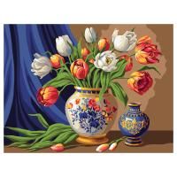 Картина по номерам на холсте ТРИ СОВЫ "Тюльпаны в вазе" 30 x 40 см, краски, кисть RE-КХ3040_53850