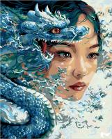 Набор для раскрашивания по номерам (холст на подрамнике) ФРЕЯ 50 х 40 см "Сапфировый дракон" PNB/PL-331