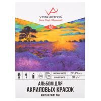 Альбом для акриловой живописи VISTA-ARTISTA 360 г/м2 A3 29.7 х 42 см 12 л, склейка с одной стороны в пакете APP-A3