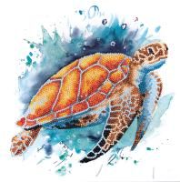 Кристальная (алмазная) мозаика ФРЕЯ постер "Морская черепаха" 30 х 30 см ALBP-288