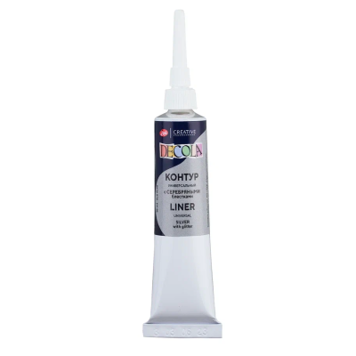 Контур акриловый универсальный DECOLA 18 мл, 975 C серебряными блестками NP-13603975
