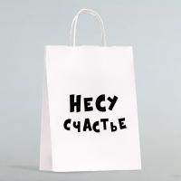 Пакет подарочный 28 х 24 х 14 см "Несу счастье" крафт SIM-4773953