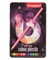 Набор цветных карандашей BRUYNZEEL Soft Grip 12 шт розовая упаковка MP60212002