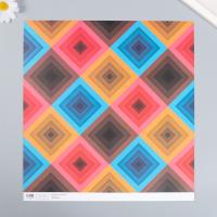 Бумага для скрапбукинга 5 л 30.5 x 32 см 180 г/м2 "Ромбы" SIM-7907957