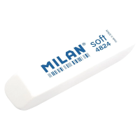 Ластик прямоугольный MILAN "4824", 74 x 20 x 10 мм, белый, скошенный, синт., мягкий ML-CNM4824