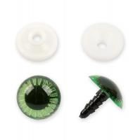 Глаза пластиковые с фиксатором (с лучиками) HobbyBe d 20 мм 2 шт зеленый PGSL-20F-2