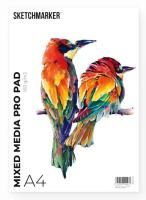 Альбом для маркеров SKETCHMARKER Mixed Media Pro 160 г/м2 А4 30 л, склейка по короткой стороне, мягкая обложка MPMMPADA4