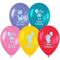 Воздушные шары MESHU 10 шт М12/30 см "Happy birthday" пастель, ассорти RE-MS_52769