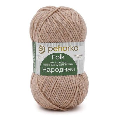 Пряжа Пехорская ПТ "Народная" Шерсть-30%, Акрил-70% 1 х 100 г 220 ± 13 м №431 бежевый меланж PEH-NAR-431