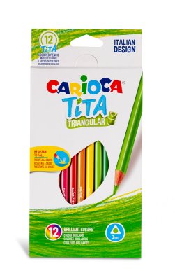 Карандаши цветные пластиковые Carioca "Tita" 12 цв заточенные трехгранные GG-42786