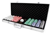 Набор для покера из 500 фишек с номиналом Фабрика Покера в серебристом кейсе MAGCPPS500