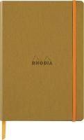 Блокнот RHODIARAMA Softcover A5 90 г/м2 80 л, в линию, на резинке, золото RH-117382C