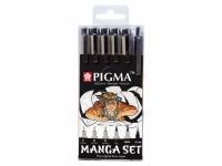 Набор капиллярных ручек SAKURA Pigma Micron Manga 6 шт (0.25 мм, 0.35 мм, 0.45 мм, 1 мм + Pigma Brush + механический карандаш 0.7 мм) MPPOXSDKMAN6