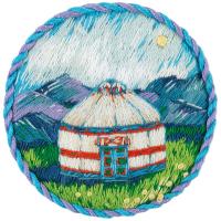 Набор для вышивания PANNA Живая картина. Брошь. Юрта" 5.5 х 5.5 см JK-2330