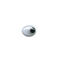 Глаза овальные с бегающими зрачками HobbyBe 9 х 7 мм (пакет 100 шт) черно-белый MEO-9-7