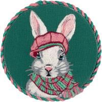Набор для вышивания PANNA Живая картина. Брошь. Кролик Жерар 5.5 х 5.5 см JK-2279