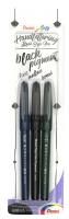 Фломастер-кисть PENTEL Brush Sign Pen Pigment набор 3 шт (fine, medium, broad) 1.1-2.2 мм в блистере XSESP15/3