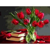 Картина по номерам: Букет красных тюльпанов 40 x 50 см CV-GX8115