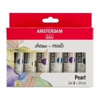 Набор акриловых красок AMSTERDAM Standart 6 цв x 20 мл перламутровые цвета MP17820506