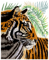 Картина по номерам на холсте ТРИ СОВЫ "Тигриный профиль" 40 x 50 см с акриловыми красками и кистями RE-КХ_44197