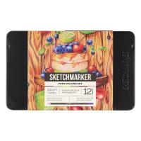 Набор цветных карандашей SKETCHMARKER Еда 12 цв мет.пенал NP-SMCP-FOOD12