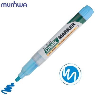 Маркер меловой MunHwa "Chalk Marker" 3 мм, спиртовая основа, голубой RE-CM-02