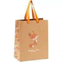 Пакет подарочный MESHU "Happy Fox" 18 x 23 x 10 см, крафт RE-YKm_33040