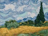 Набор для вышивания PANNA Золотая серия. Пшеничное поле с кипарисами MET-7347