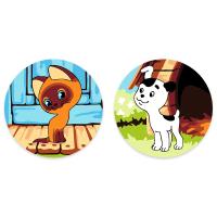 Набор для раскрашивания по номерам ФРЕЯ (на магните) 9 х 9 см "Котёнок Гав и Шарик" CMF-PNBM-004